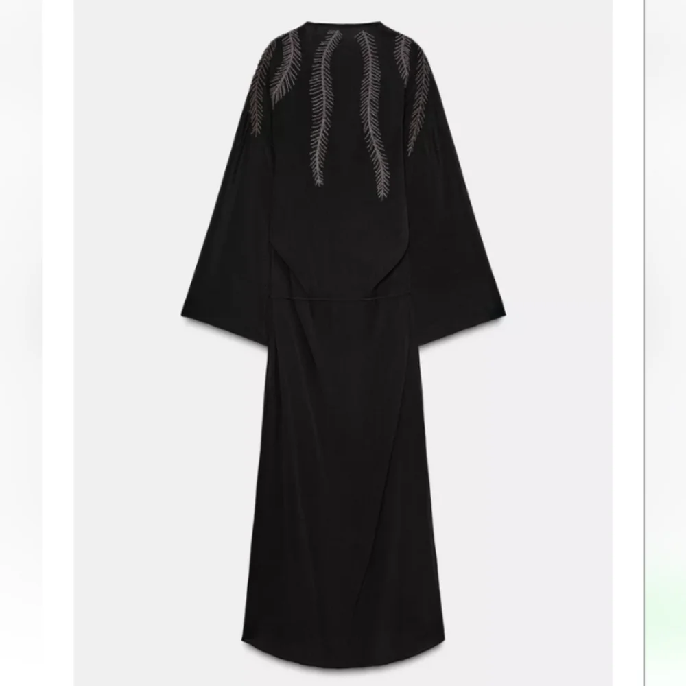 Zara Zw Collection Elegant Embroidered Beading Long Wrap Dress - Picture 3 of 13